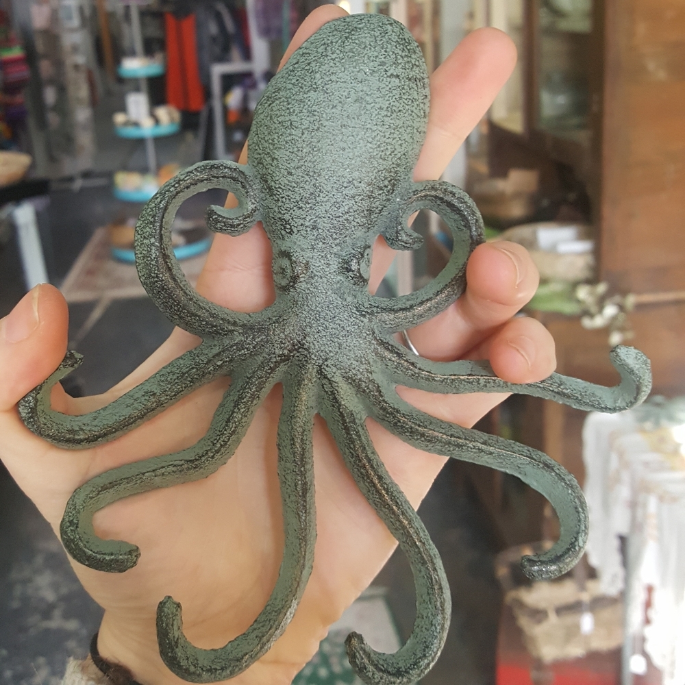 Rustic Iron Octopus Hook / Wall Hanging